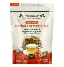 DelighTeas, Ayurvedic Herbal Turmeric Tea, Caffeine Free, 6 oz (170 g)