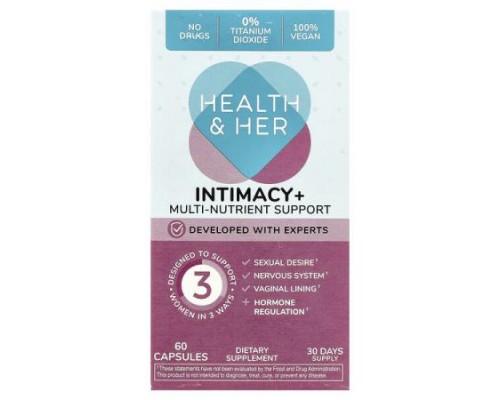 Health and Her, Intimacy+, Multi-Nutrient Support, 60 Capsules
