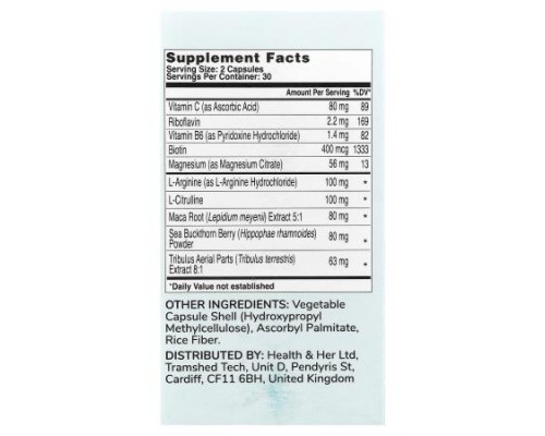 Health and Her, Intimacy+, Multi-Nutrient Support, 60 Capsules