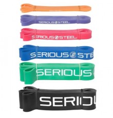 Serious Steel Fitness, 41 Inch Resistance Band, Complete Set, 6 Piece Set