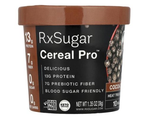 RxSugar, Cereal Pro™, Cocoa Crunch, 1.35 oz (38 g) RxSugar, Cereal Pro™, Cocoa Crunch, 1.35 oz (38 g)
