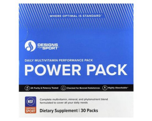 Designs For Health, Designs For Sport®, Daily Multivitamin Performance Power Pack, 30 Packs