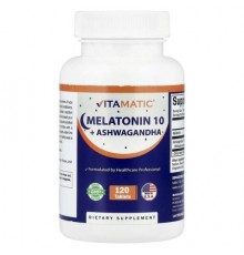 Vitamatic, Melatonin 10 + Ashwagandha,  120 Tablets