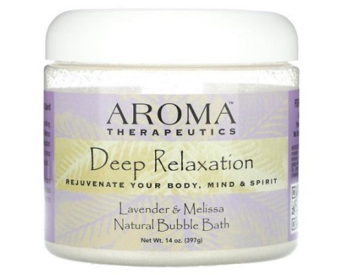 Abra Therapeutics, Natural Bubble Bath, Deep Relaxation, Lavender & Melissa, 14 oz (397 g) Abra Therapeutics, Natural Bubble Bath, Deep Relaxation, Lavender & Melissa, 14 oz (397 g)