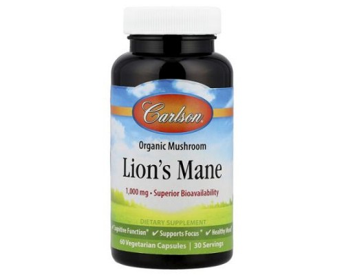 Carlson, Lion's Mane, 60 Vegetarian Capsules Carlson, Lion's Mane, 60 Vegetarian Capsules