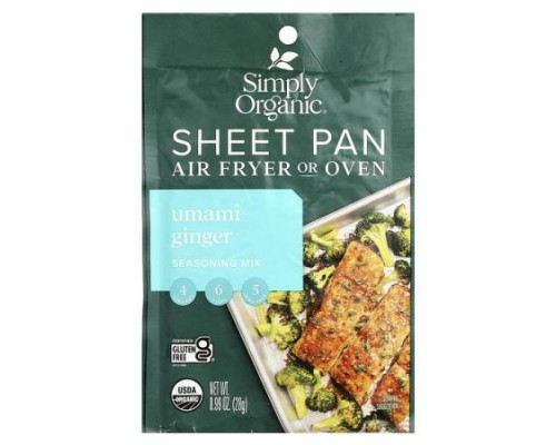 Simply Organic, Sheet Pan Seasoning Mix, Umami Ginger, 0.99 oz (28 g)