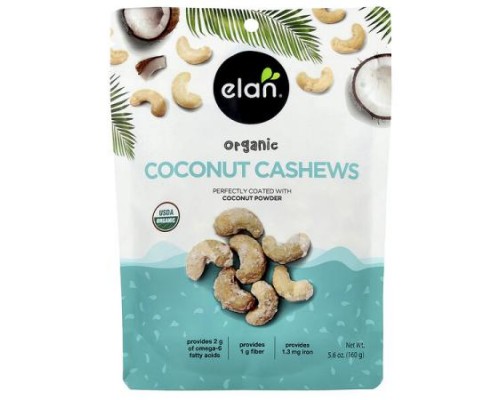 Elan, Organic Coconut Cashews , 5.6 oz (160 g) Elan, Organic Coconut Cashews , 5.6 oz (160 g)