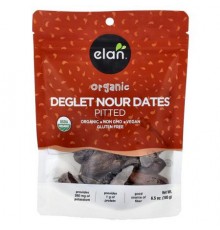Elan, Organic Deglet Nour Dates, Pitted, 6.5 oz (185 g)