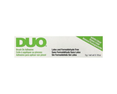 DUO, Brush On Adhesive, White/Clear, 0.18 oz (5 g) DUO, Brush On Adhesive, White/Clear, 0.18 oz (5 g)