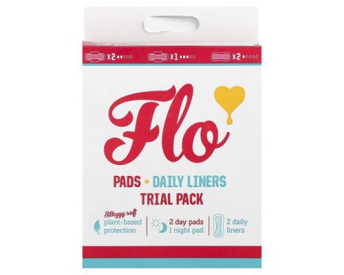 Here We Flo, Pads + Daily Liners Trial Pack, 5 Liners