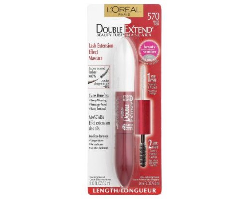 L'Oréal, Double Extend® Beauty Tubes® Mascara, 570 Black, 0.17 fl oz (5.2 ml) L'Oréal, Double Extend® Beauty Tubes® Mascara, 570 Black, 0.17 fl oz (5.2 ml)