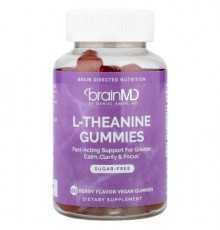 BrainMD, L-theanine Gummies, Berry , 60 Vegan Gummies (100 mg per Gummy)