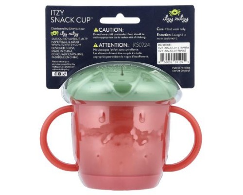 itzy ritzy, Itzy Snack Cup™, 12+ Months, Strawberry, 1 Cup itzy ritzy, Itzy Snack Cup™, 12+ Months, Strawberry, 1 Cup