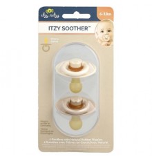 itzy ritzy, Itzy Soother™, Pacifiers with Natural Rubber Nipples, 6-18 Months, Coconut & Toast, 2 Pacifiers