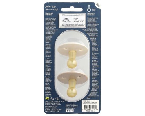 itzy ritzy, Itzy Soother™, Pacifiers with Natural Rubber Nipples, 6-18 Months, Coconut & Toast, 2 Pacifiers itzy ritzy, Itzy Soother™, Pacifiers with Natural Rubber Nipples, 6-18 Months, Coconut & Toast, 2 Pacifiers
