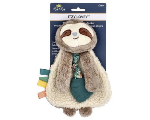 itzy ritzy, Itzy Lovey™, Plush Lovey with Silicone Teether, 0 Months+, Sloth, 1 Teether itzy ritzy, Itzy Lovey™, Plush Lovey with Silicone Teether, 0 Months+, Sloth, 1 Teether