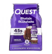 Quest Nutrition, Protein Milk Shake, Chocolate, 4 Bottles, 14 fl oz (414 ml) Each