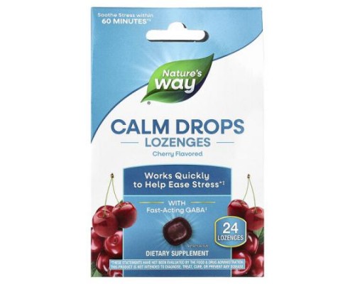 Nature's Way, Calm Drops Lozenges, Cherry , 24 Lozenges