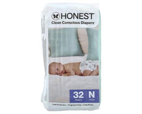 The Honest Company, Clean Conscious Diapers™ Newborn, 10 lbs, Multi-Colored Giraffes, 32 Diapers The Honest Company, Clean Conscious Diapers™ Newborn, 10 lbs, Multi-Colored Giraffes, 32 Diapers