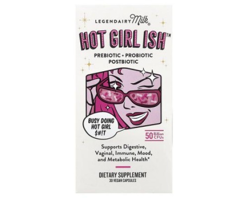Legendairy Milk, Hot Girl Ish™, Prebiotic, Probiotic, Postbiotic, 50 Billion CFU, 30 Vegan Capsules