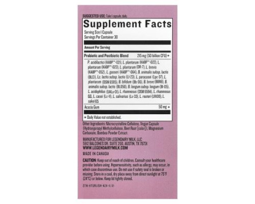 Legendairy Milk, Hot Girl Ish™, Prebiotic, Probiotic, Postbiotic, 50 Billion CFU, 30 Vegan Capsules