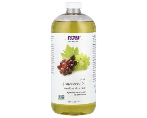 NOW Foods, Solutions, Pure Grapeseed Oil, All Skin Types, 32 fl oz (946 ml) NOW Foods, Solutions, Pure Grapeseed Oil, All Skin Types, 32 fl oz (946 ml)
