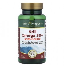 Purity Products, Krill Omega 50+® with  CoQ10, 60 Softgels