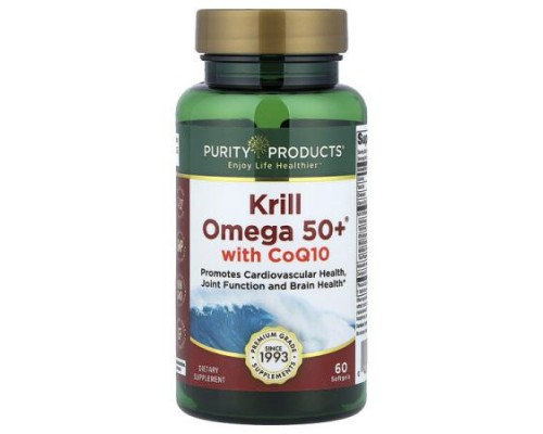 Purity Products, Krill Omega 50+® with  CoQ10, 60 Softgels