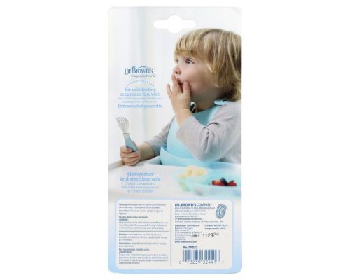 Dr. Brown's, Soft Grip Spoon & Fork Set, 12 Months +, Teal, 2 Piece Set Dr. Brown's, Soft Grip Spoon & Fork Set, 12 Months +, Teal, 2 Piece Set