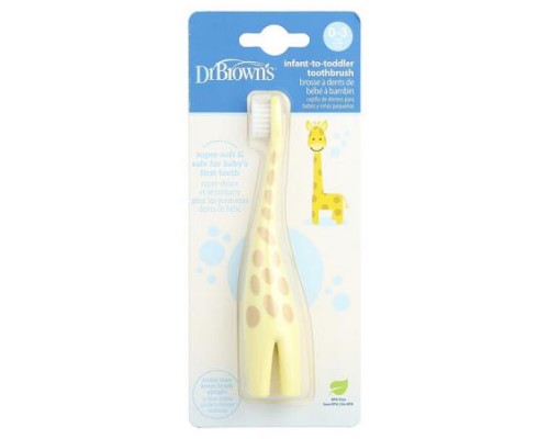 Dr. Brown's, Infant-to-Toddler Toothbrush, 0-3 Years, Yellow, Giraffe, 1 Toothbrush Dr. Brown's, Infant-to-Toddler Toothbrush, 0-3 Years, Yellow, Giraffe, 1 Toothbrush