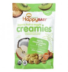 Happy Family Organics, Organic Fruit & Veggie Creamies, Crawling Baby, Apple, Sweet Potato & Kiwi, 1 oz (28 g)