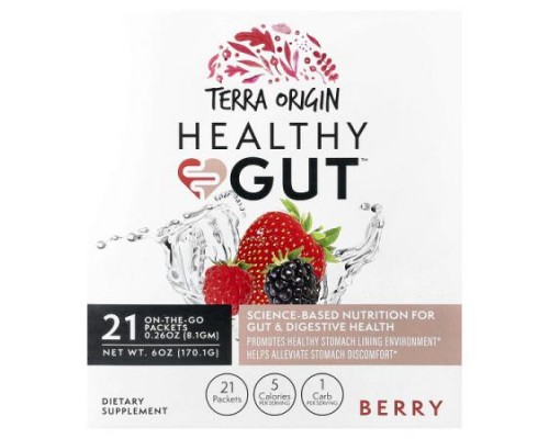 Terra Origin, Healthy Gut™, Berry , 21 On The Go Packets, 0.26 oz (8.1 g) Each