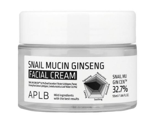 APLB, Snail Mucin Ginseng Facial Cream, 1.86 fl oz (55 ml) APLB, Snail Mucin Ginseng Facial Cream, 1.86 fl oz (55 ml)