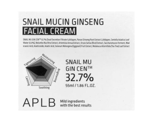 APLB, Snail Mucin Ginseng Facial Cream, 1.86 fl oz (55 ml) APLB, Snail Mucin Ginseng Facial Cream, 1.86 fl oz (55 ml)