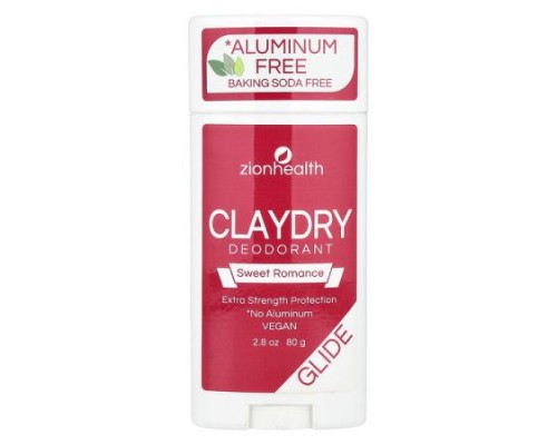 Zion Health, Glide, ClayDry Deodorant, Sweet Romance, 2.8 oz (80 g)
