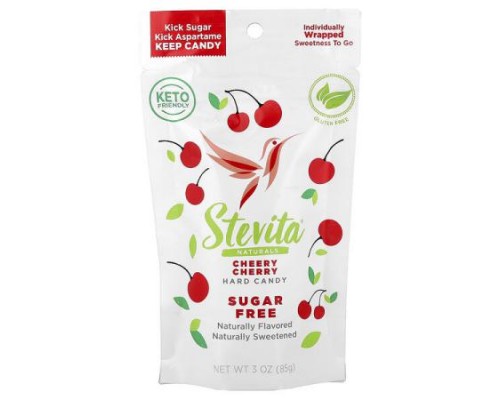 Stevita, Naturals, Sugar Free Hard Candy, Cherry Cherry, 3 oz (85 g) Stevita, Naturals, Sugar Free Hard Candy, Cherry Cherry, 3 oz (85 g)
