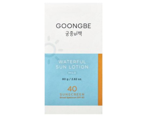 Goongbe, Waterful Sun Lotion Sunscreen, Mild, SPF 40, 2.82 oz (80 g)