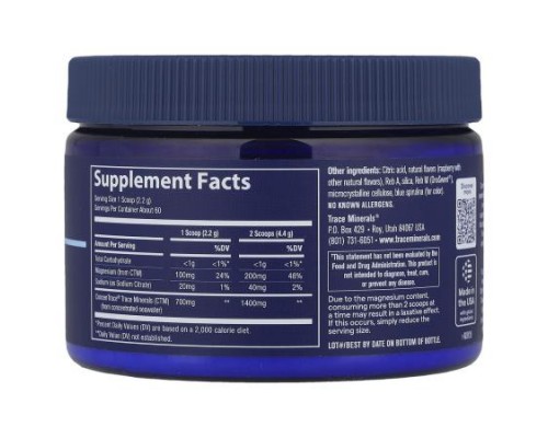 Trace, ConcenTrace®, Daily Mineral Powder, Blue Raspberry, 4.65 oz (132 g)