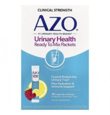 AZO, Urinary Health, Ready To Mix Packets, Raspberry-Lemonade, 10 Single Serve Packets, 5.3 g (0.19 oz) Each