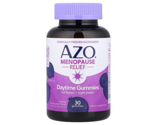 AZO, Menopause Relief, Daytime Gummies, Cooling Blackcurrant, 30 Gummies AZO, Menopause Relief, Daytime Gummies, Cooling Blackcurrant, 30 Gummies