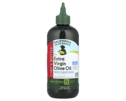 California Olive Ranch, Chef's Bottle™, Extra Virgin Olive Oil, 100% California, 16.9 fl oz (500 ml) California Olive Ranch, Chef's Bottle™, Extra Virgin Olive Oil, 100% California, 16.9 fl oz (500 ml)