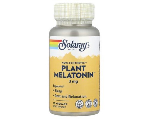 Solaray, Plant Melatonin, 3 mg, 30 VegCaps