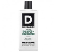 Duke Cannon Supply Co., Shampoo + Conditioner, Tea Tree, All Hair Types, 14 fl oz (414 ml)
