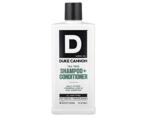 Duke Cannon Supply Co., Shampoo + Conditioner, Tea Tree, All Hair Types, 14 fl oz (414 ml) Duke Cannon Supply Co., Shampoo + Conditioner, Tea Tree, All Hair Types, 14 fl oz (414 ml)