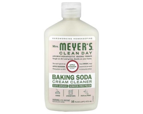 Mrs. Meyers Clean Day, Baking Soda Cream Cleanser, Apple Blossom, 16 fl oz (473 ml)