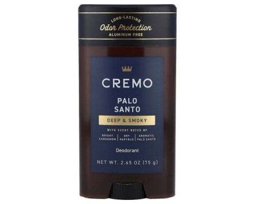 Cremo, Deodorant, Palo Santo, 2.65 oz (75 g) Cremo, Deodorant, Palo Santo, 2.65 oz (75 g)