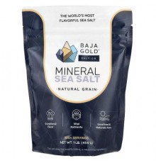 Baja Gold Salt Co., Mineral Sea Salt, Natural Grain, 1 lb (454 g)