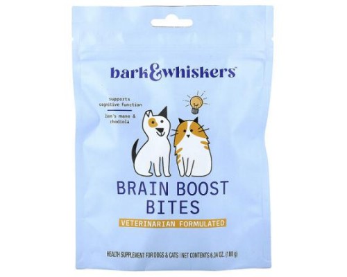 Dr. Mercola, Bark & Whiskers™, Brain Boost Bites, For Dogs & Cats , 6.34 oz (180 g)