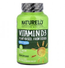 NATURELO, Vitamin D3, 62.5 mcg (2,500 IU), 120 Easy Swallow Capsules