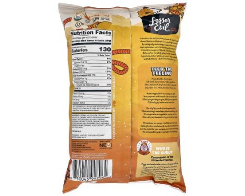 LesserEvil, Space Balls, Real Organic Cheddar, 5 oz (142 g)